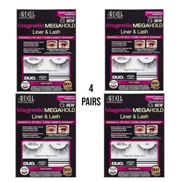 Ardell Magnetic MegaHold Liquid Liner & Lash 056, 4 Pairs - Picture 1 of 7